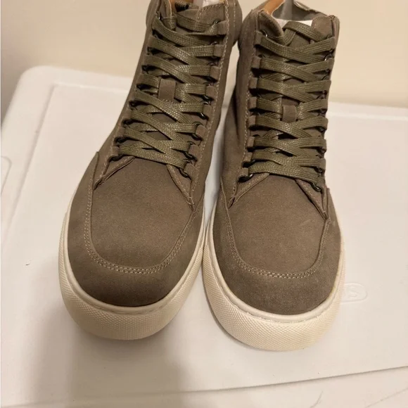 Men's Khaki Gray High-Top Sneakers - Picture 3 of 4
